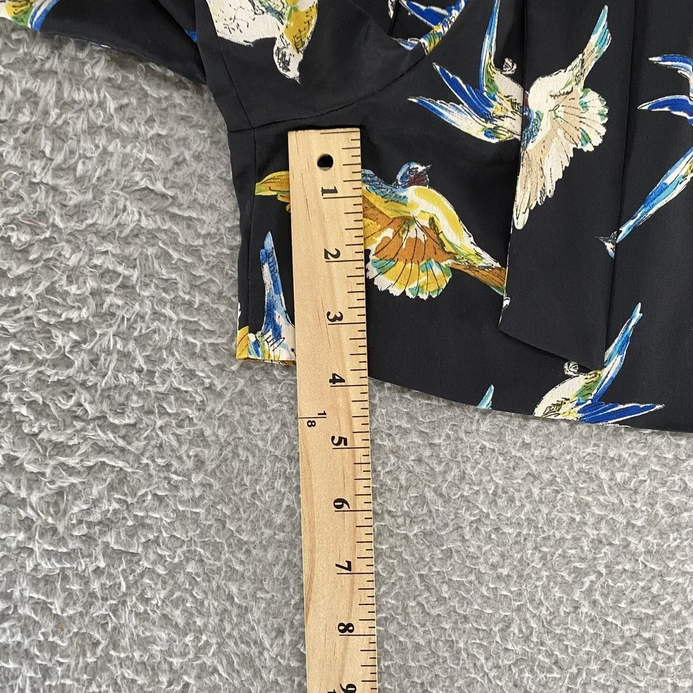 Zara‎ Shorts Womens XS Black High Waist Tie Belt Pleated Bird Side Zip